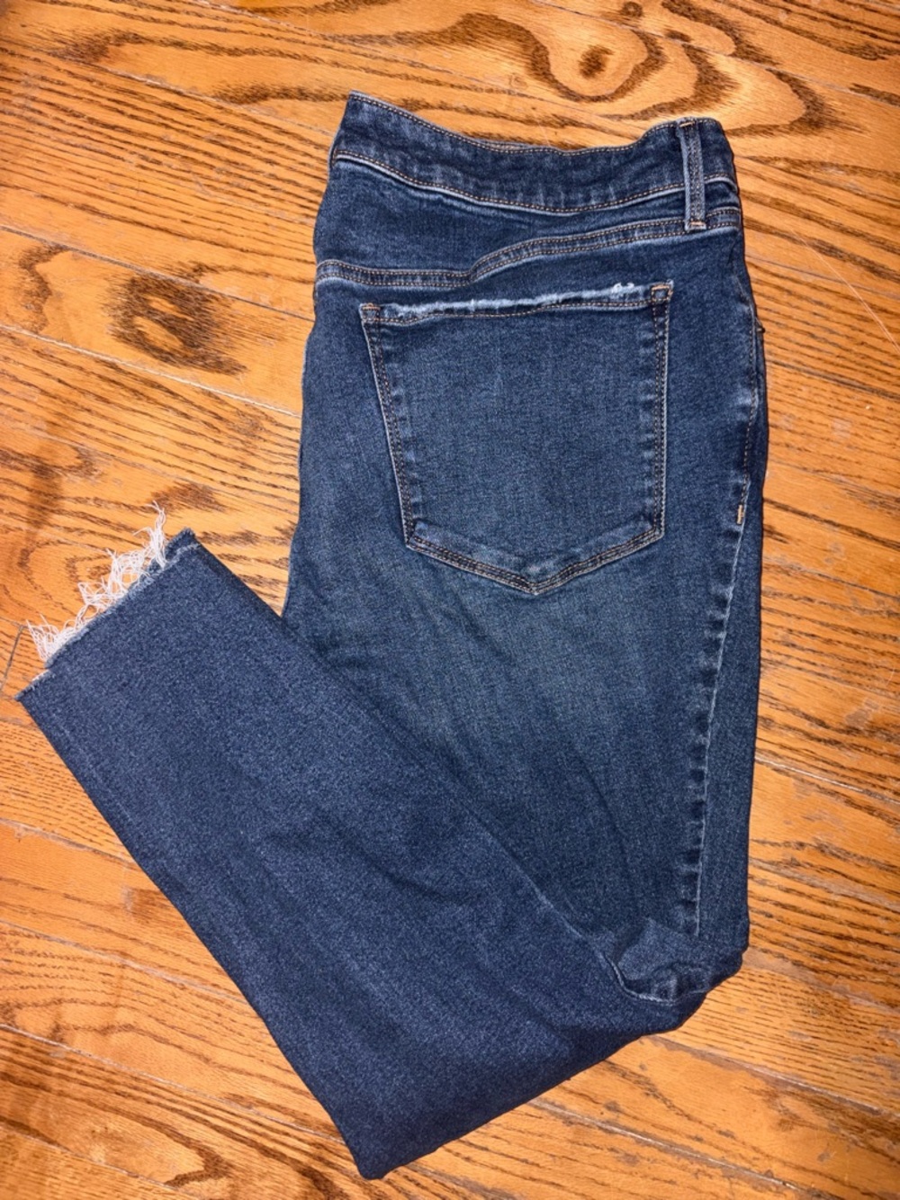Old Navy Women's Maternity Dark Blue Skinny Jeans with Raw Hem